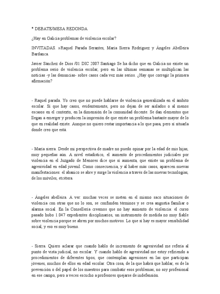 Mesa Redonda Ejemplo Mediación Juventud