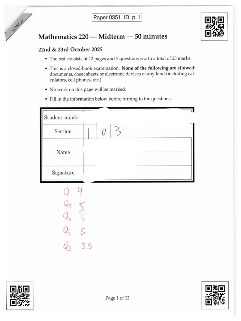 Math 220 Midterm | PDF | Mathematics | Logic