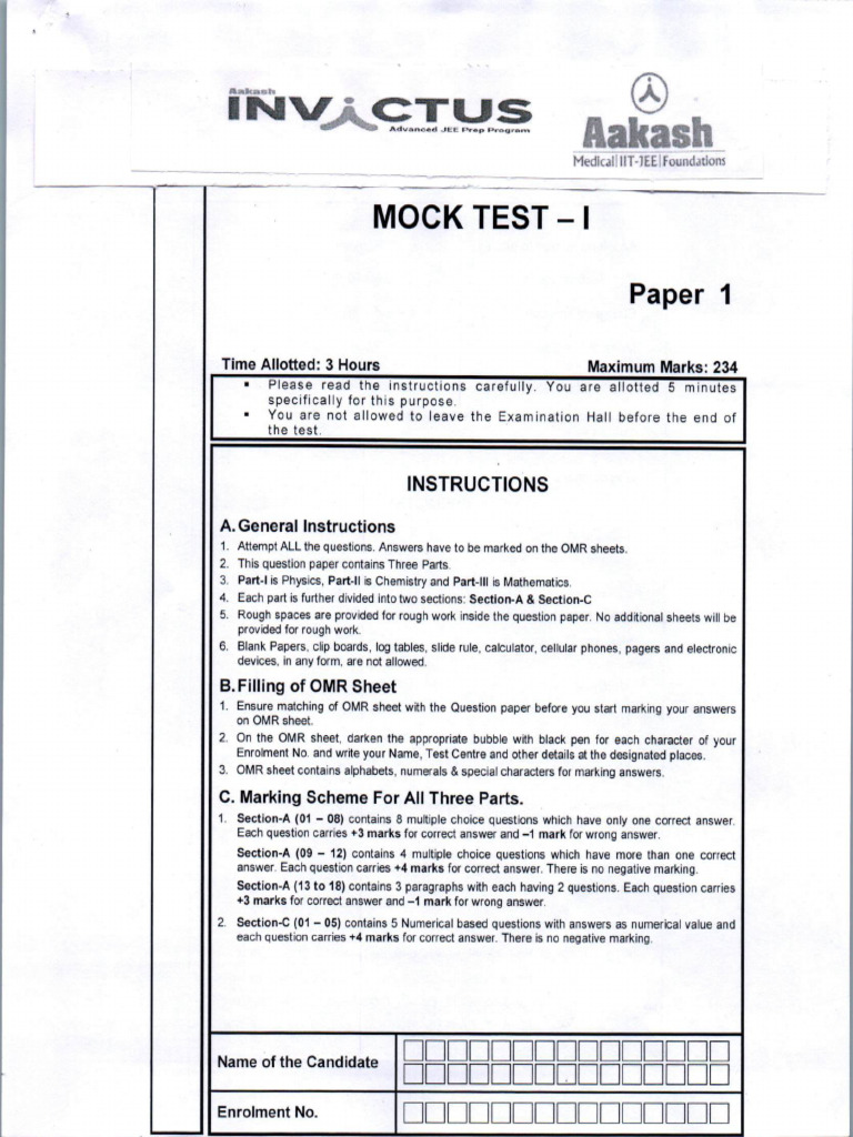 Mock Test-1 - Paper 1 | PDF