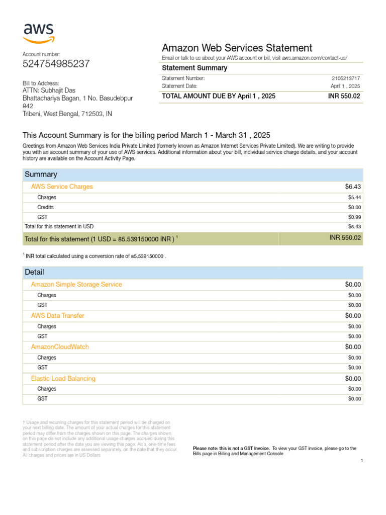 Invoice_2105213717 | PDF | Amazon Web Services | Computing