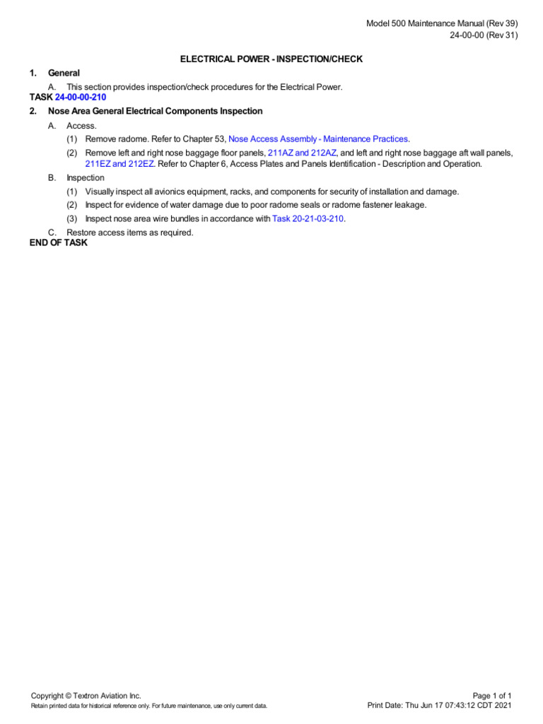 24-00-00 - Electrical Power - Inspectioncheck | PDF