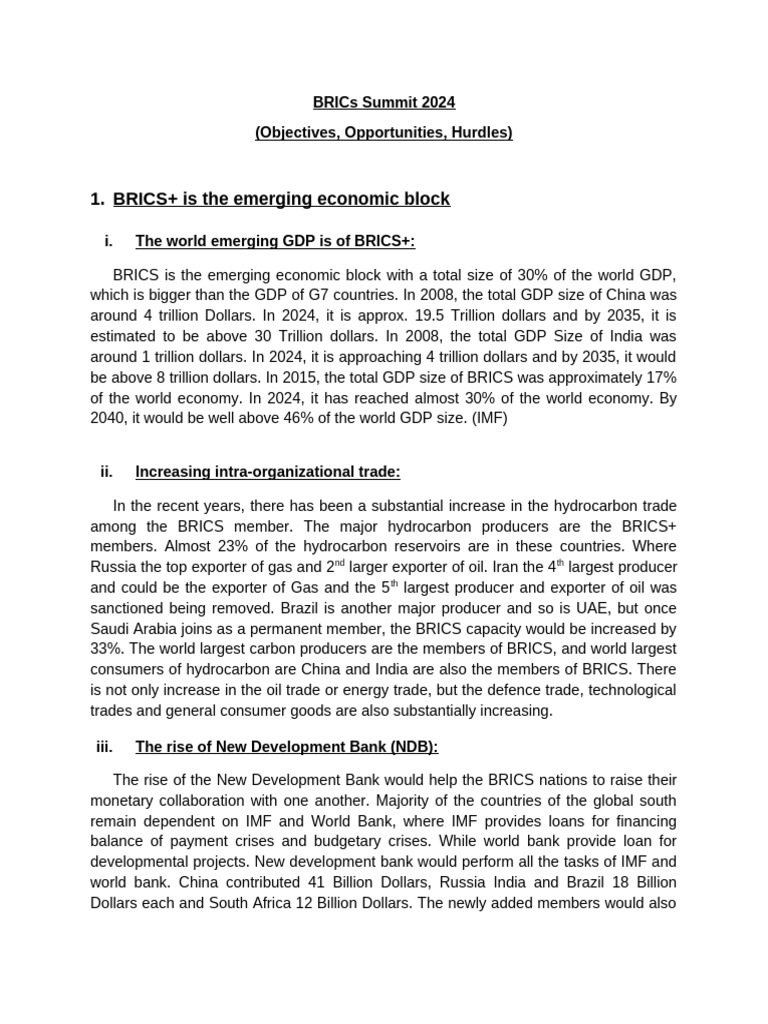BRICS | PDF | International Monetary Fund | World Bank Group