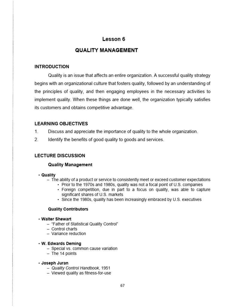 BUMA 011 OM_Learning Module 68 80 | PDF | Six Sigma | Quality Management