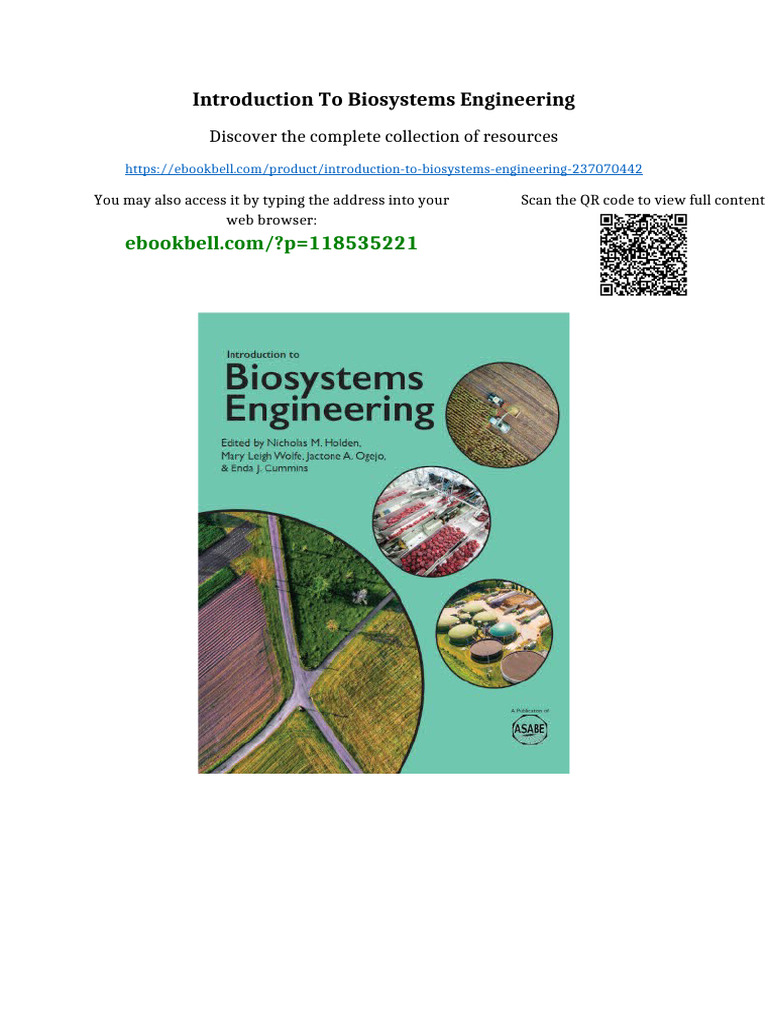 Introduction To Biosystems Engineering Full Digital Chapters | PDF ...