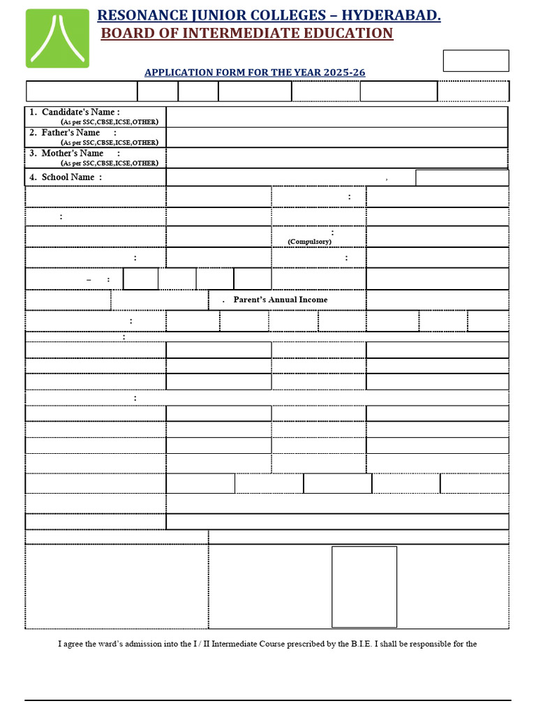 Board Admission Form-Revised | PDF