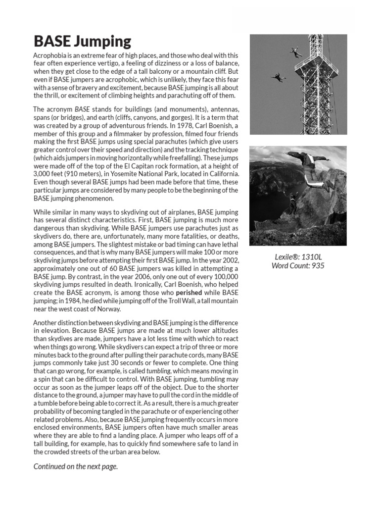 4 - BASE Jumping | PDF | Unpowered Flight | General Aviation