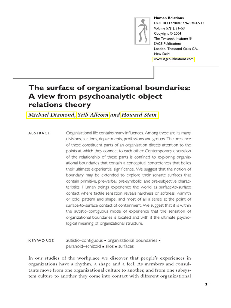 Diamond 2004 | PDF | Object Relations Theory | System