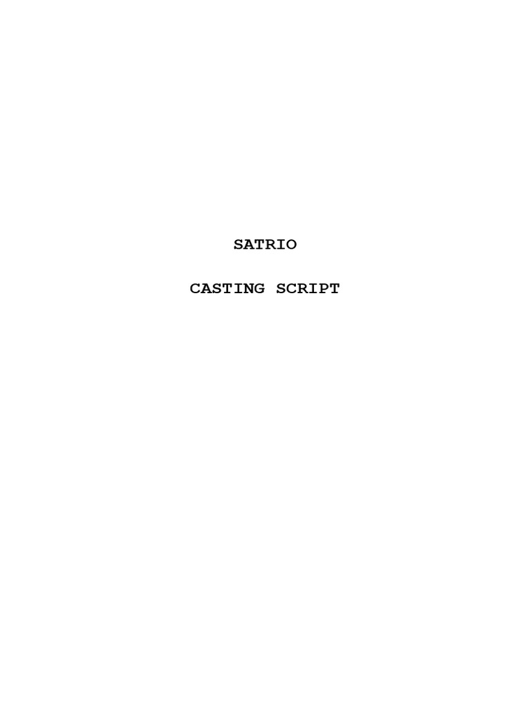Satrio Casting Script | PDF