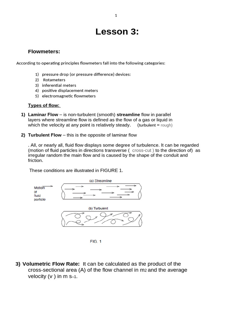 Lesson 3 Measurement of Flow.-2 | PDF | Flow Measurement | Fluid Dynamics
