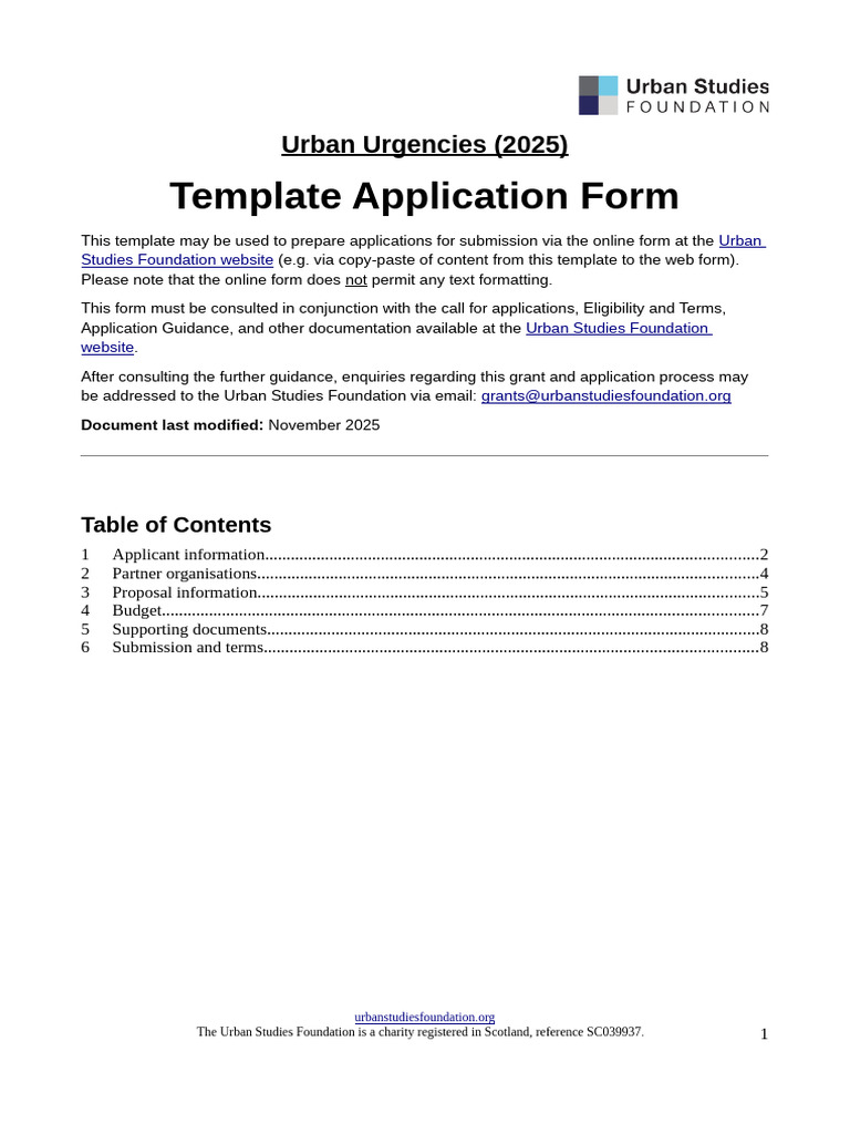 USF 2025 Urban Urgencies Template Form | PDF | Computing