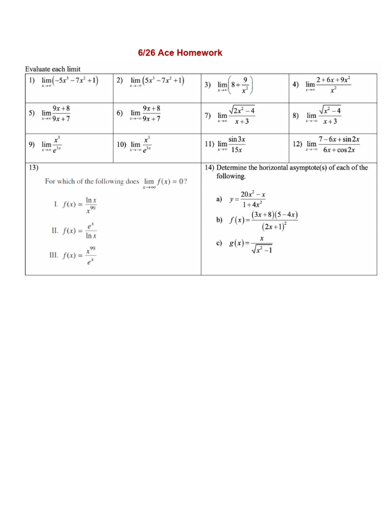 1.3 Limit Review and Continuity From Graphs | PDF