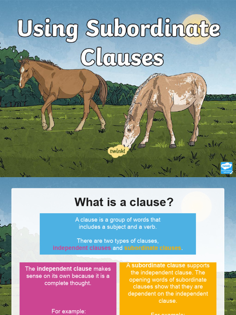 t2 e 1118 Using Subordinate Clauses Teaching Powerpoint - Ver - 1 | PDF ...