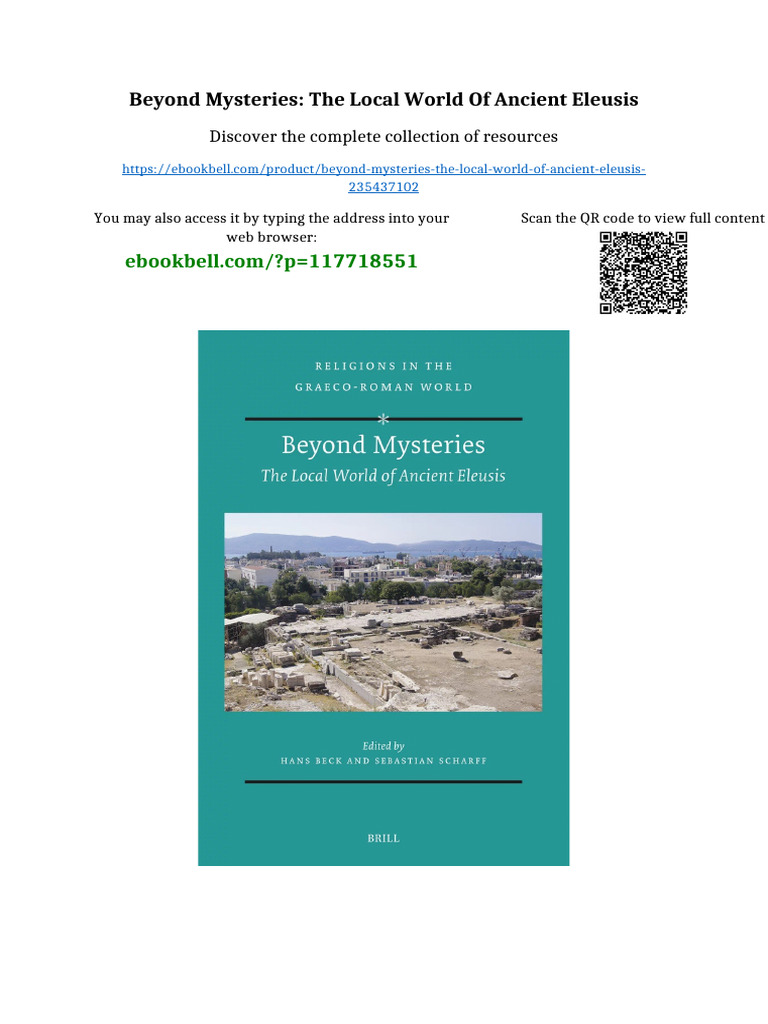 Beyond Mysteries: The Local World of Ancient Eleusis Updated 2025 | PDF ...