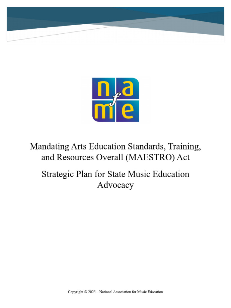 Nafme Maestro Act Strategic Plan | PDF | Policy | Socioeconomic Status