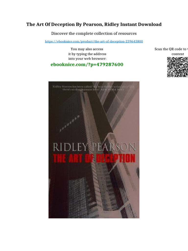 The art of deception by Pearson, Ridley instant download sample | PDF