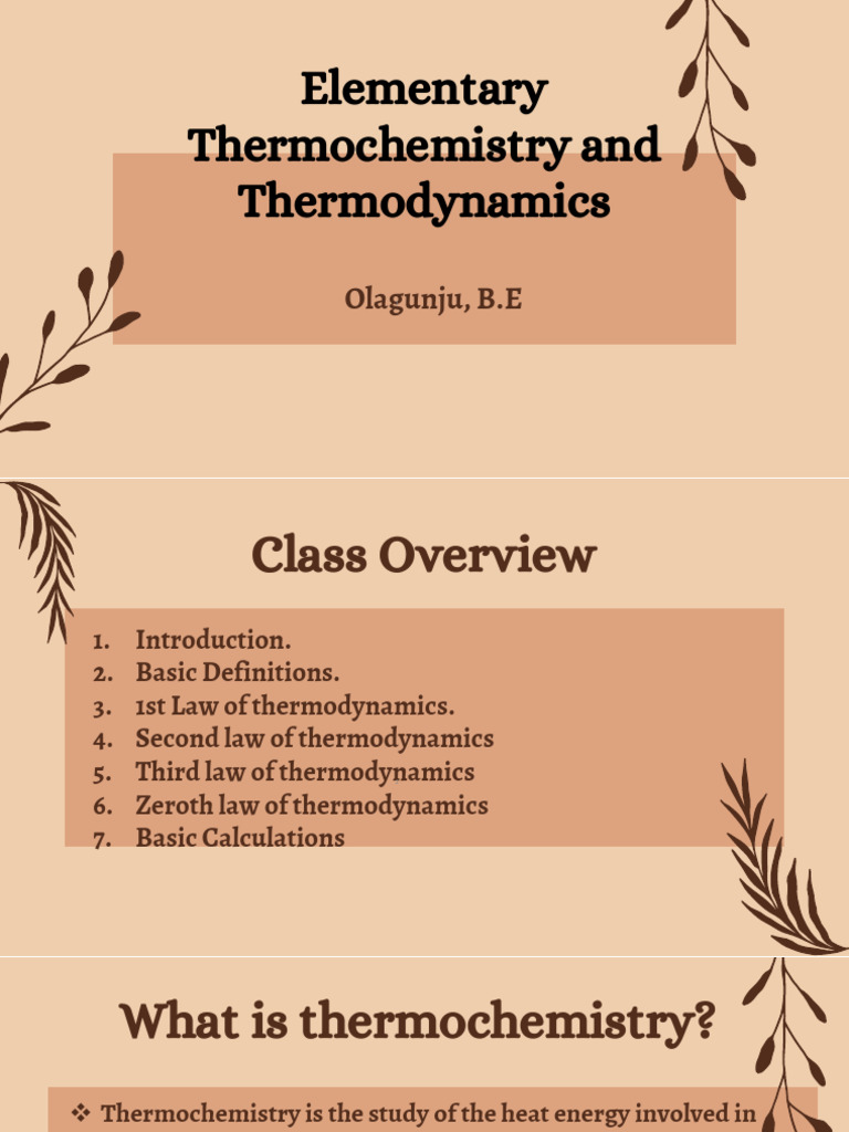 CHM 101 Elementary Thermochemistry and Thermodynamics-2026 | PDF ...