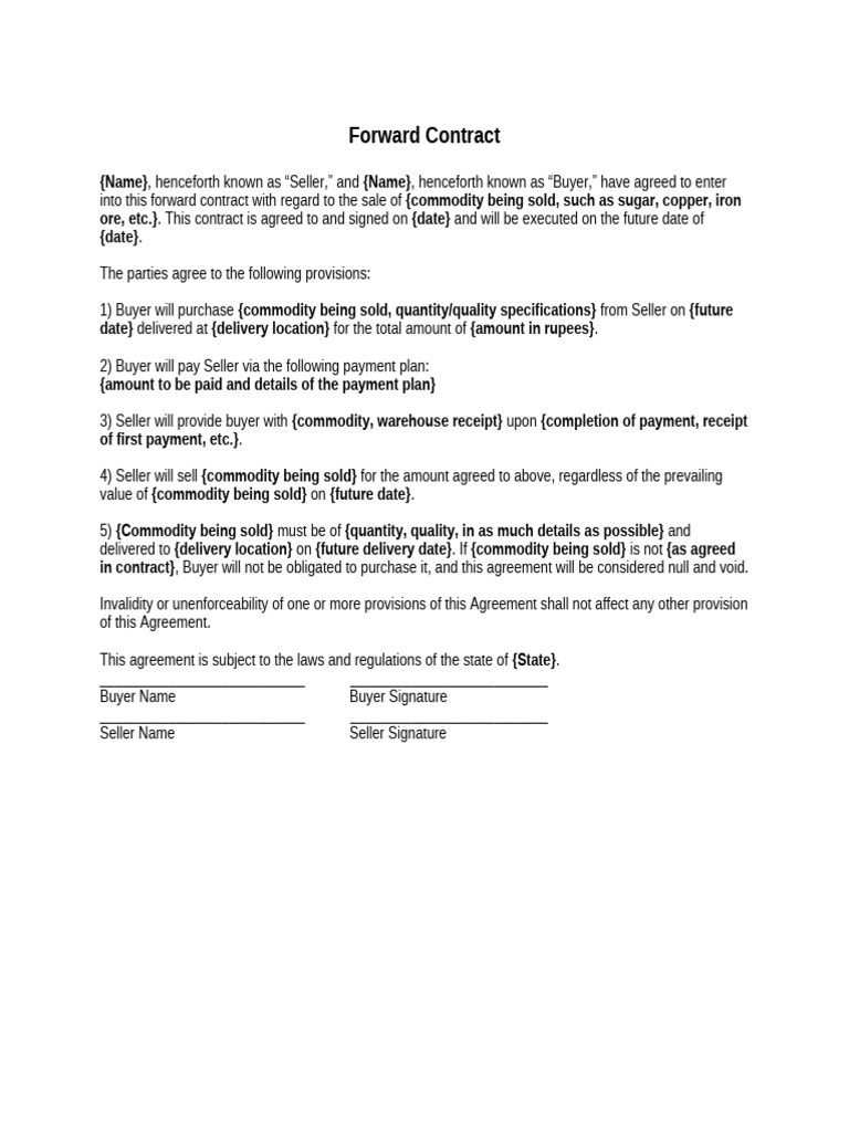 ACT Forward Contract | PDF