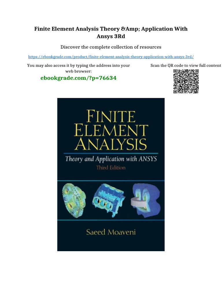 Finite Element Analysis Theory & Application With ANSYS 3rd Newest ...