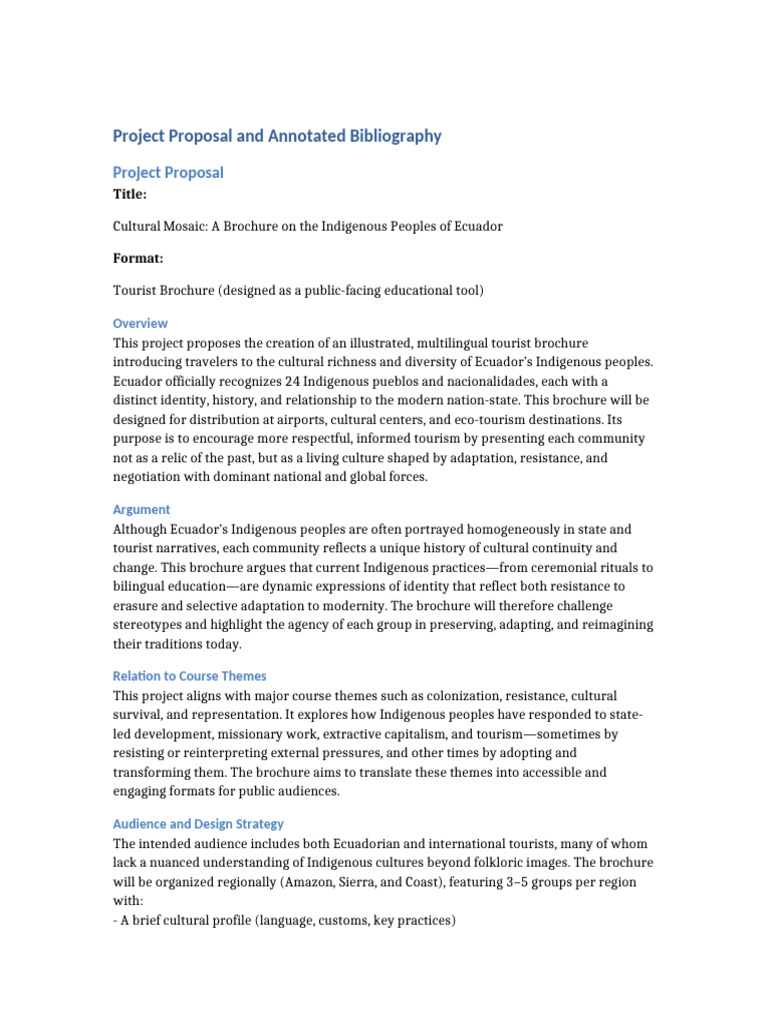 Indigenous Peoples Ecuador Proposal | PDF | Ecuador | Indigenous Peoples