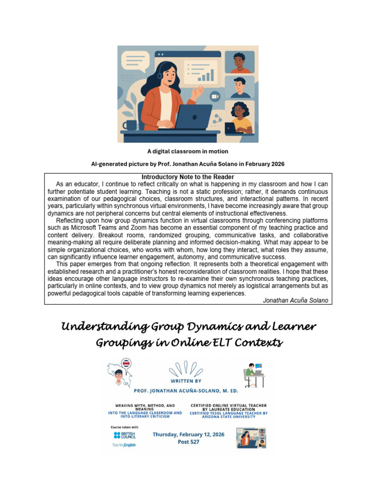 Understanding Group Dynamics and Learner Groupings in Online ELT ...