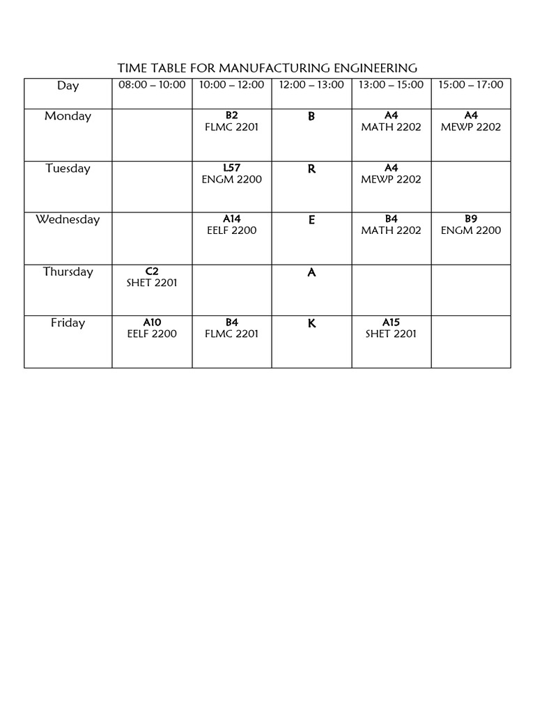 Mne Sem 2 Time Table Draft 1 | PDF