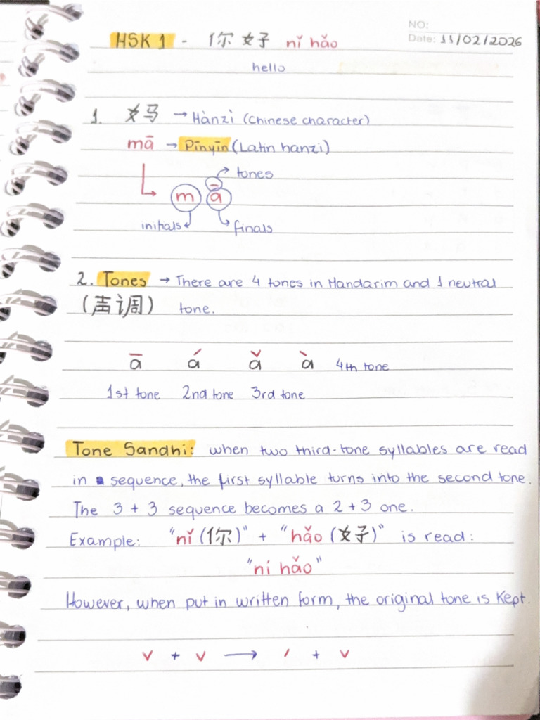 HSK Lesson 1 Notes | PDF