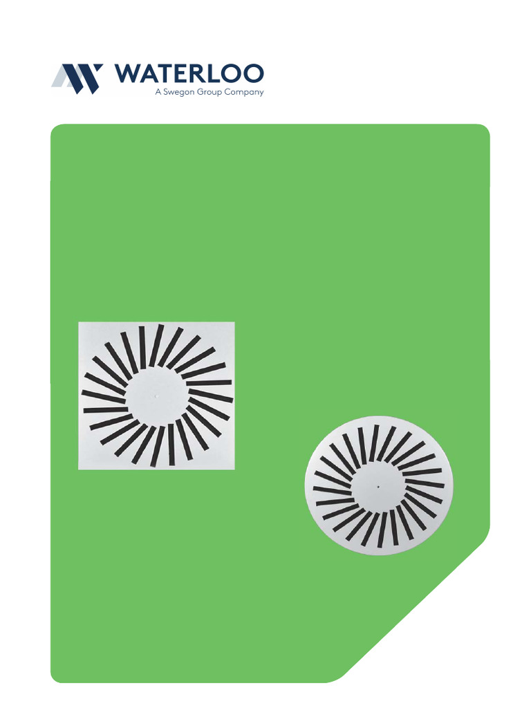 Waterloo SDV Vane Swirl Diffusers1 | PDF | Duct (Flow) | Mechanical ...