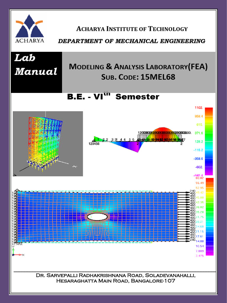 Manual Computer Aided Modeling & Analysis Lab. 16865139494940 | PDF ...
