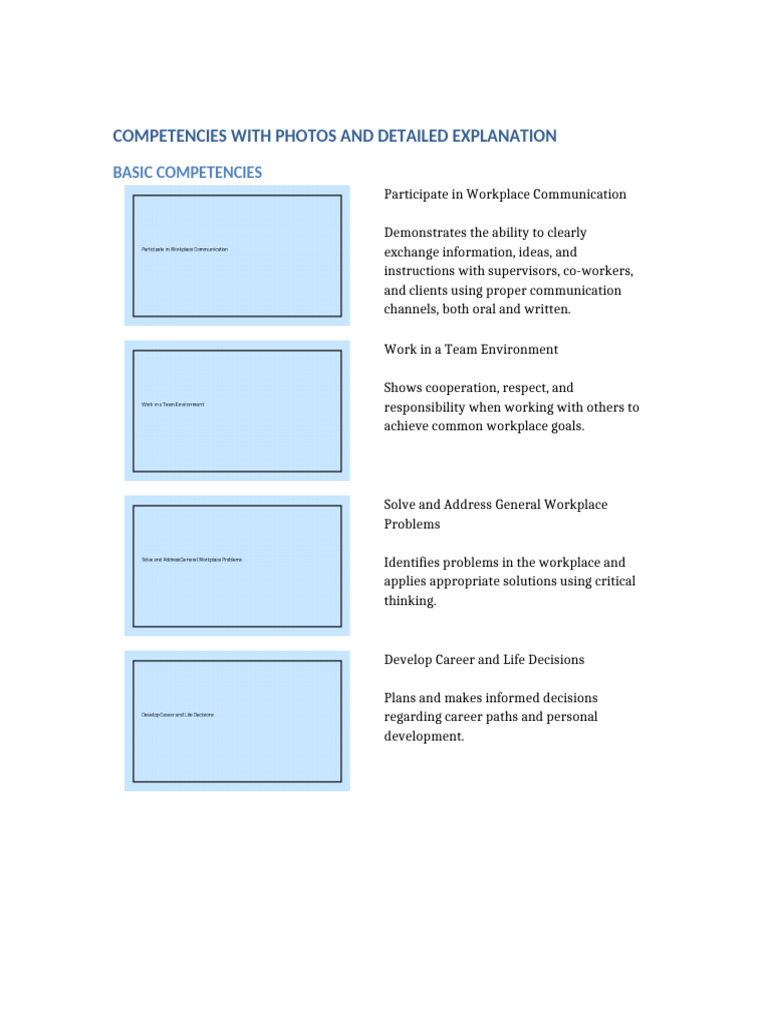 Competencies With Real Photos and Explanation-1 | PDF | Computer ...
