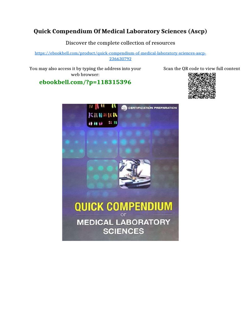 Quick Compendium of Medical Laboratory Sciences (ASCP) Updated 2025 ...