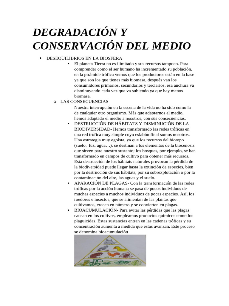Degradación y Conservación Del Medio | PDF | Agua | Contaminación