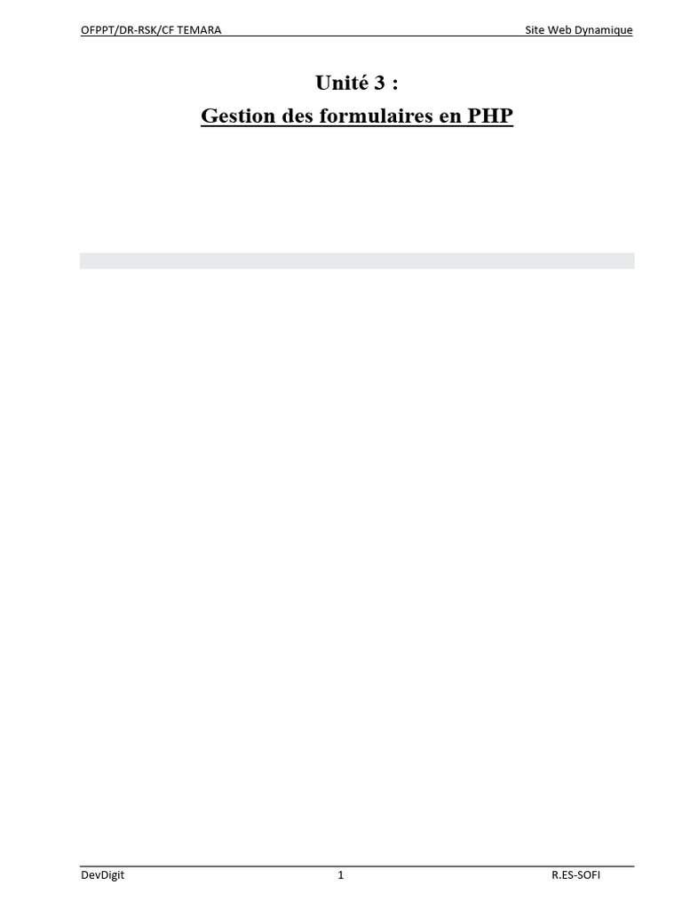 Unité 3 Les Formulaires en PHP | PDF | Cyberespace | Ingénierie ...