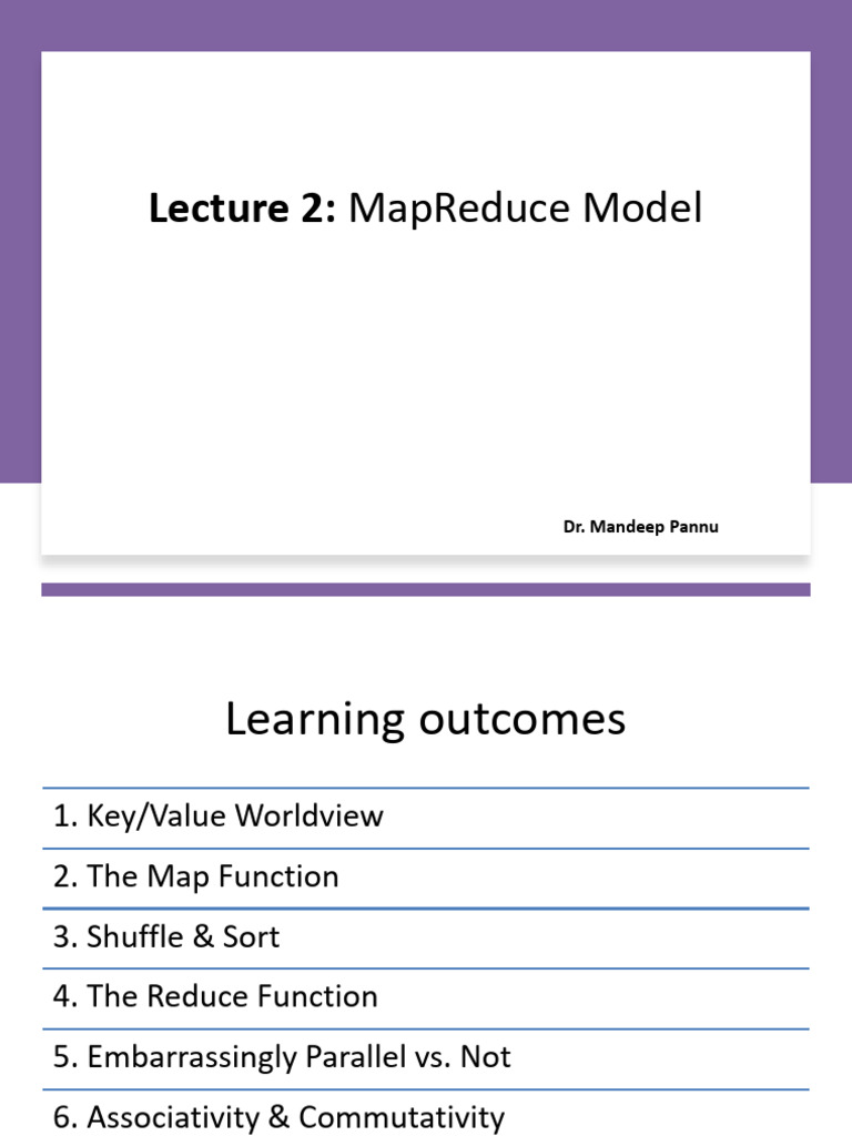 Lecture 2-MapReduce Model | PDF | Map Reduce | Theoretical Computer Science