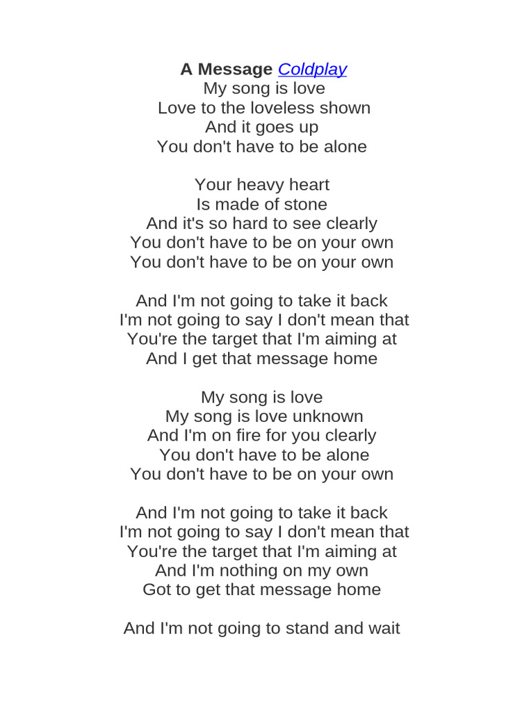 A Message Coldplay PDF
