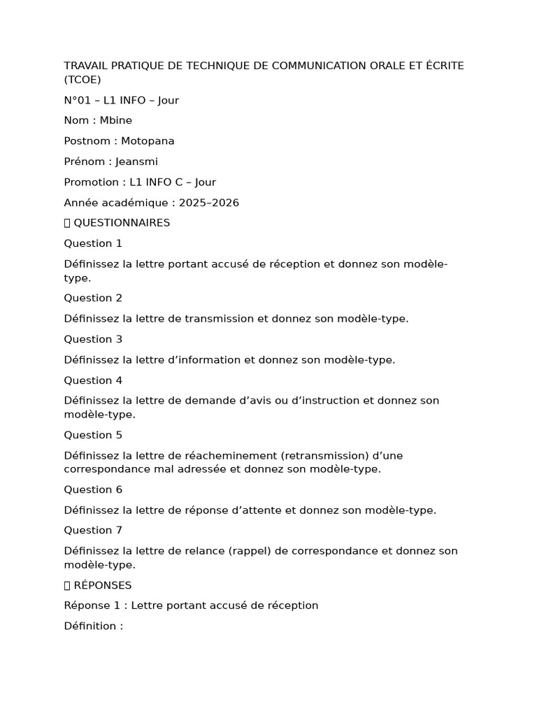 TP de Tcoe Documents | PDF