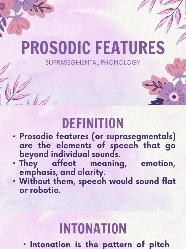 M5 Prosodic Features of Speech | PDF