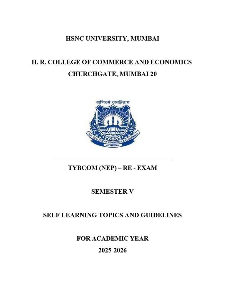 Tybcom Sem V Nep Reexam Internal Booklet 2025-26 | PDF | Taxes