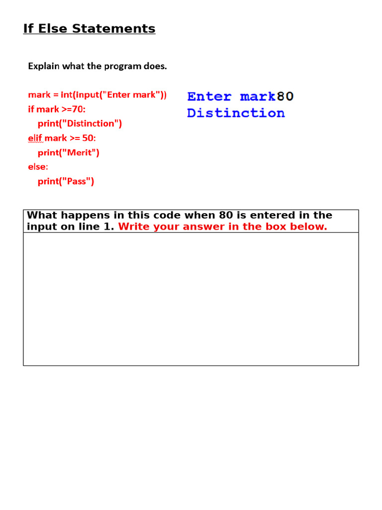 ifElseStatementPythonExercises | PDF