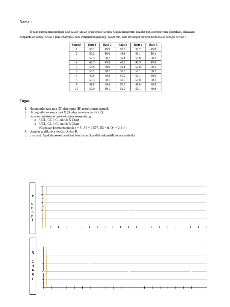 Soal Test Control Charts | PDF