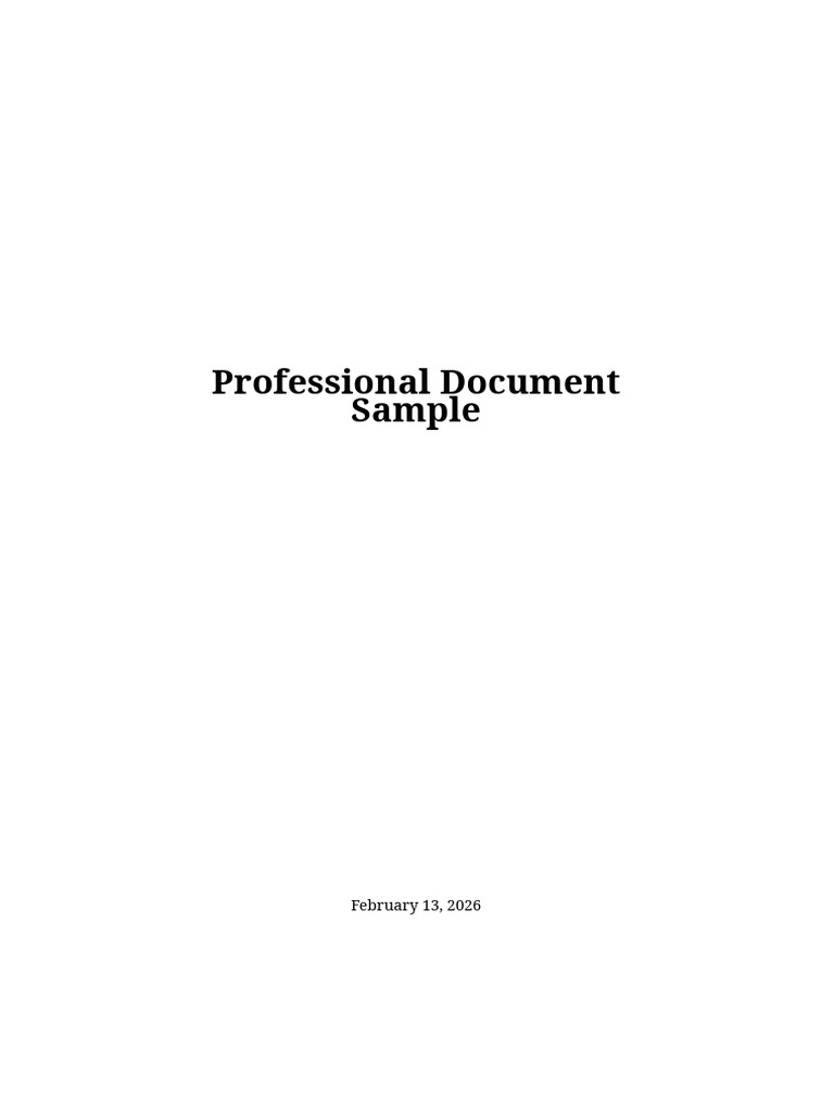 Professional Document Sample | PDF | Typography | Page Layout