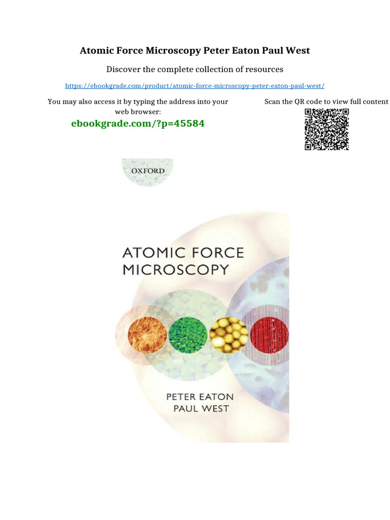 Atomic Force Microscopy Peter Eaton Paul West PDF Version | PDF ...
