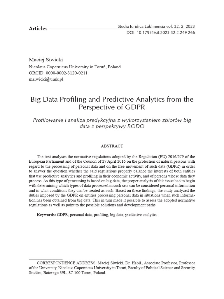 Big Data Profiling and Predictive A | PDF | Analytics | Information