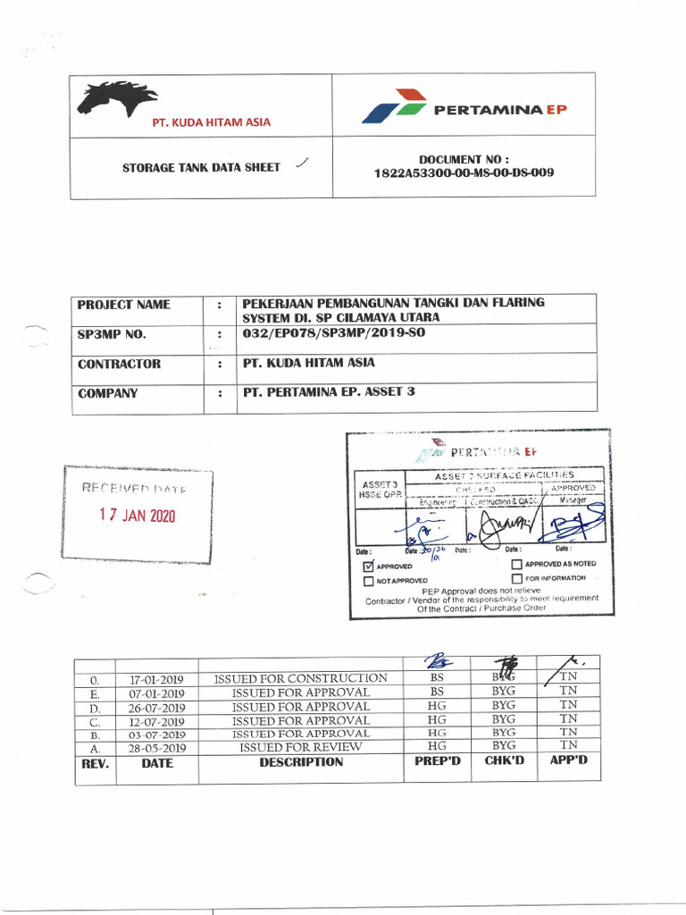 Storage Tank Data Sheet | PDF
