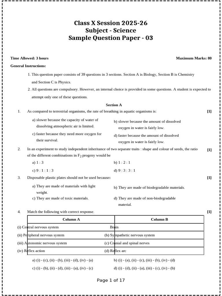 Sample Paper 4 | PDF | Chemical Reactions | Precipitation (Chemistry)