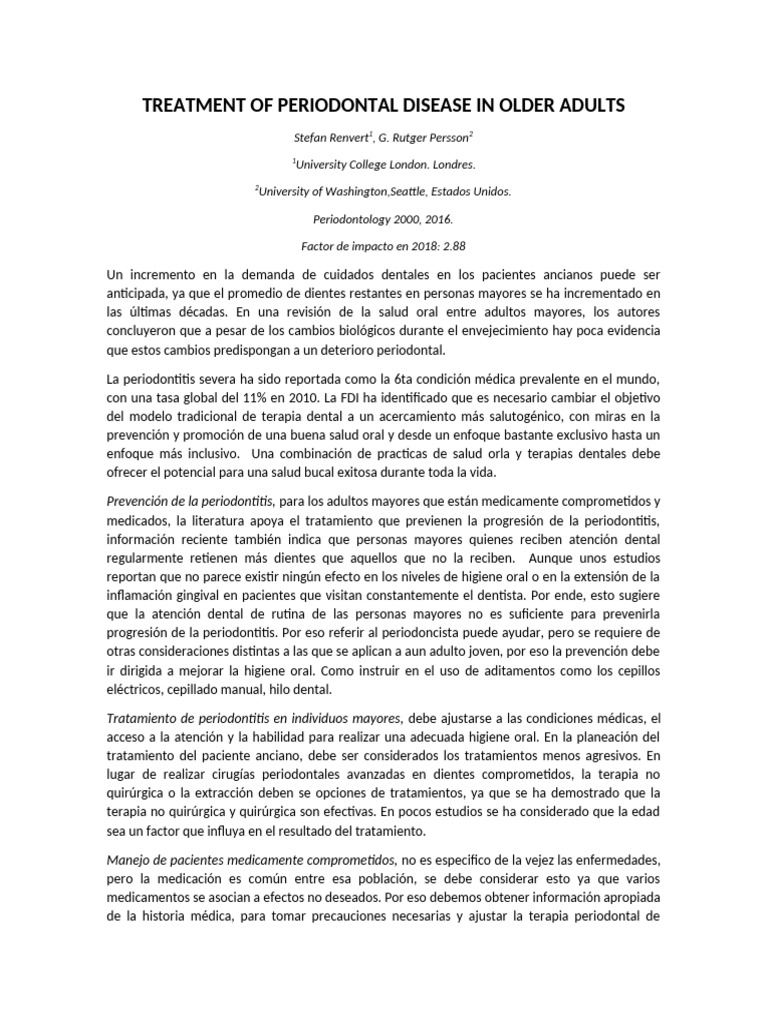 4. Treatment of Periodontal Disease in Older Adults | PDF | Odontología ...