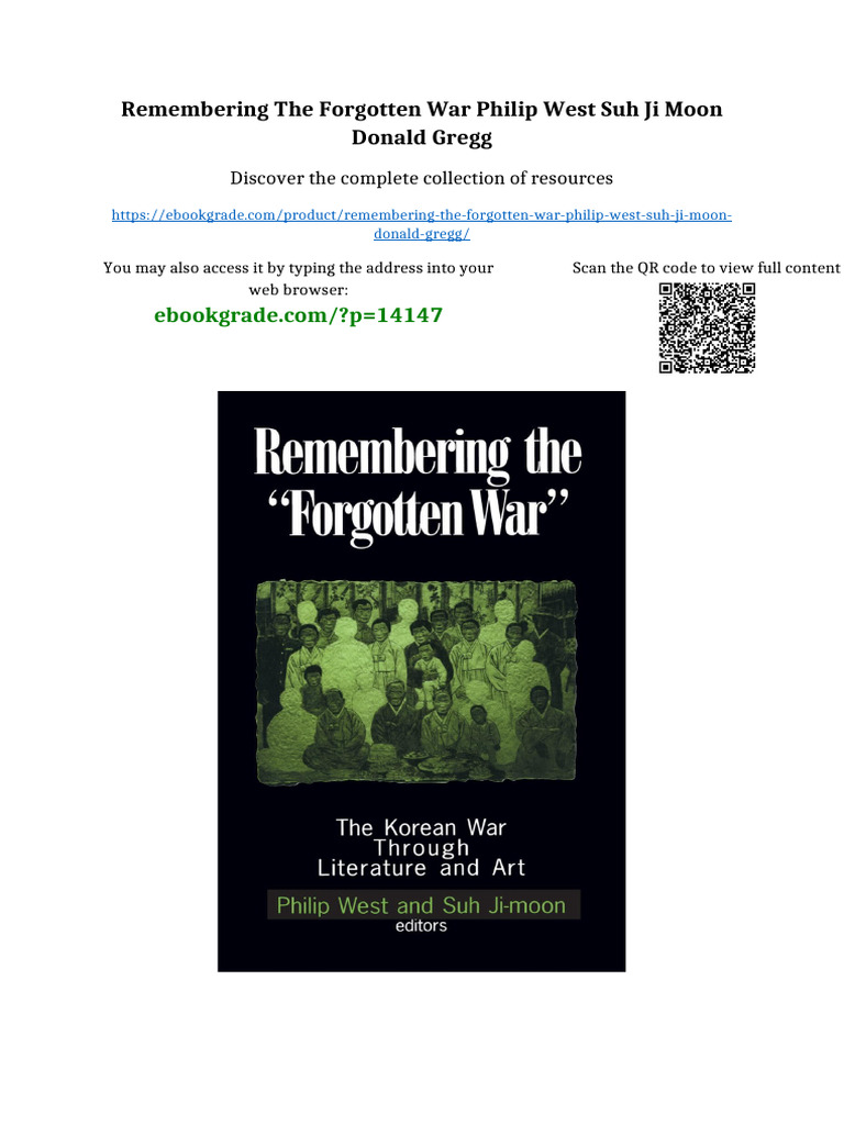 Remembering the Forgotten War Philip West Suh Ji moon Donald Gregg ...