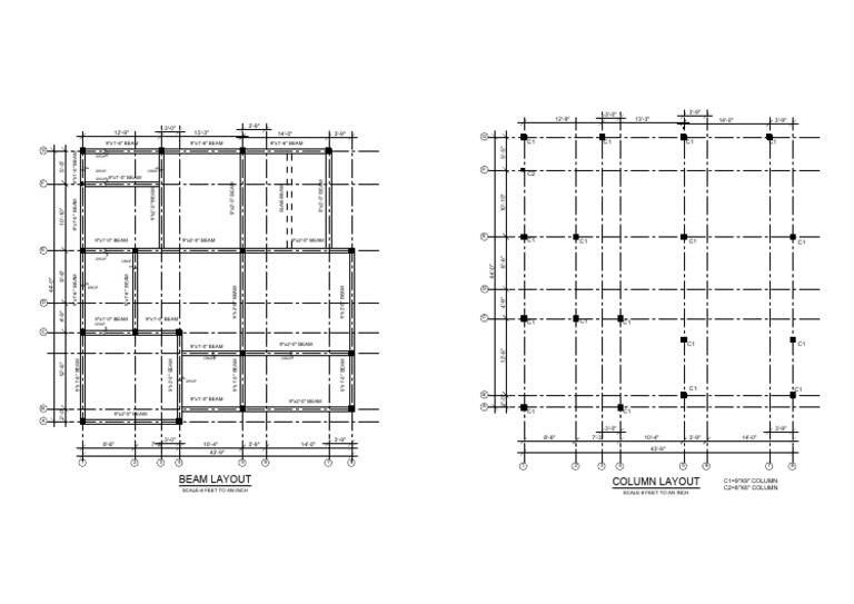 Column Layout and Beam Layout - Rev | PDF