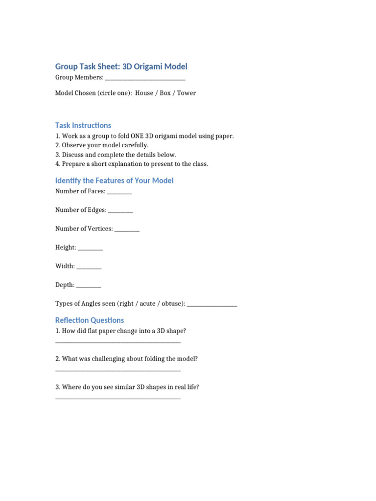 Group Task Sheet 12th Jan | PDF