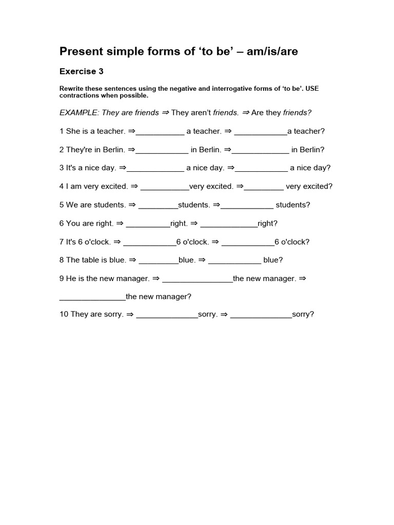 Present Simple Forms of.3docx | PDF
