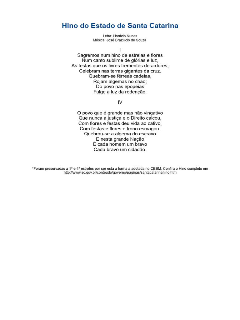 HC Hino SC Letra | PDF